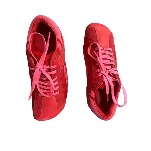 Vintage Y2K Diesel Archive Aquila Lace Up Tennis Shoes Womens 9 Pink Red Suede - Picture 14 of 16
